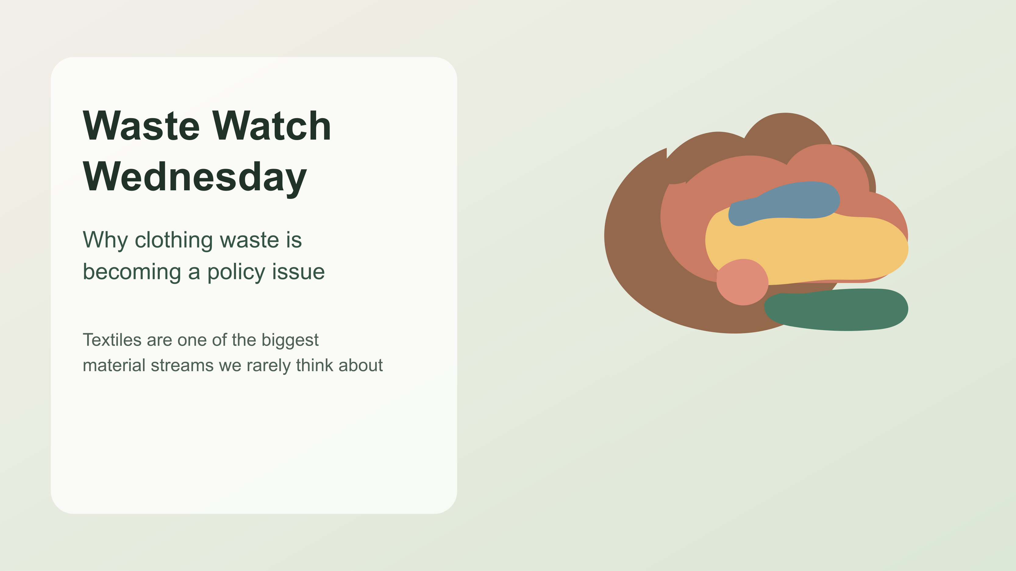 Illustrated lead image about clothing waste and textile policy